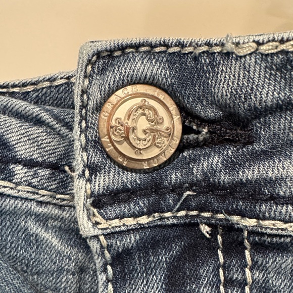 Grace Women's Dark Blue Flare Jeans - Picture 9 of 9